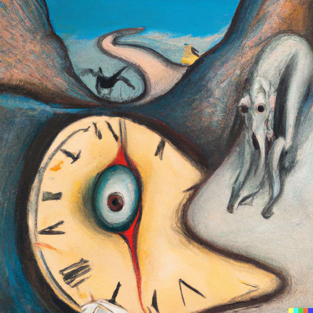 a representation of anxiety, painting by Salvador Dali
